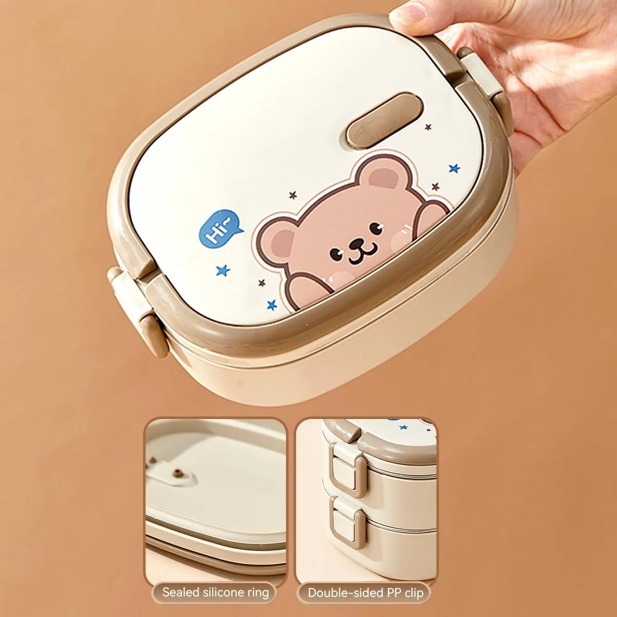 Bento Box Stainless Steel Lunch Boxes Stackable Lunch Container with Bag & Cutlery Leakproof Food Container for Women Adults Bento Boxes for Travel Office
