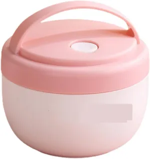 Bento Boxes Microwave Lunch Breakfast Cup Plastic Soup Bowl with Lid Portable Insulated Food Container Lunch Box Bento Box (Color : Pink)