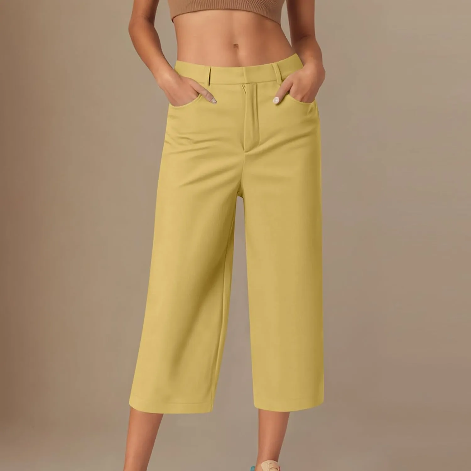 Bermuda Shorts for Women 2025 Knee Length Elastic Waist Loose Dressy Casual Summer Beach Clothes S-3XL