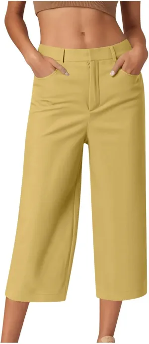 Bermuda Shorts for Women 2025 Knee Length Elastic Waist Loose Dressy Casual Summer Beach Clothes S-3XL