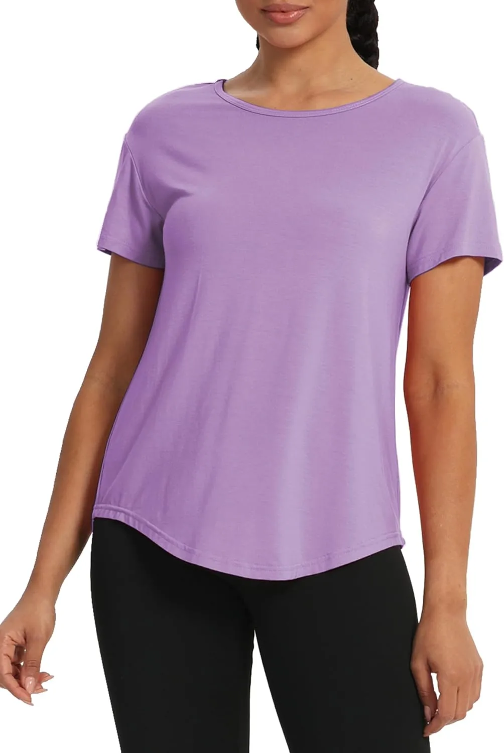Bestisun Women Short Sleeve Workout Athletic Shirts Tie Back Sports Gym Tops Mesh Yoga Clothes