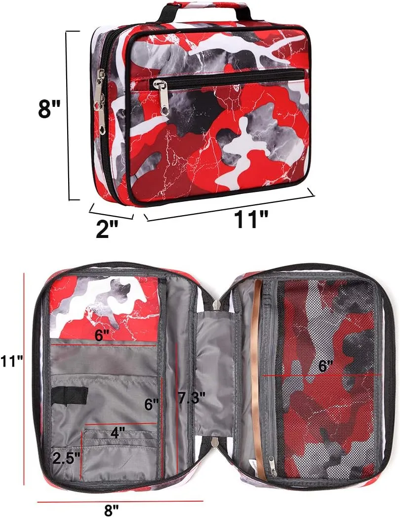 Bible Case Cover for Boys Medium Large Kids Study Bible Carrying Bag Carrier with Zipper Good Holy Book Protector Teens Girls LDS Church Scripture Organizer Catholic Gift Red Camouflage Waterproof