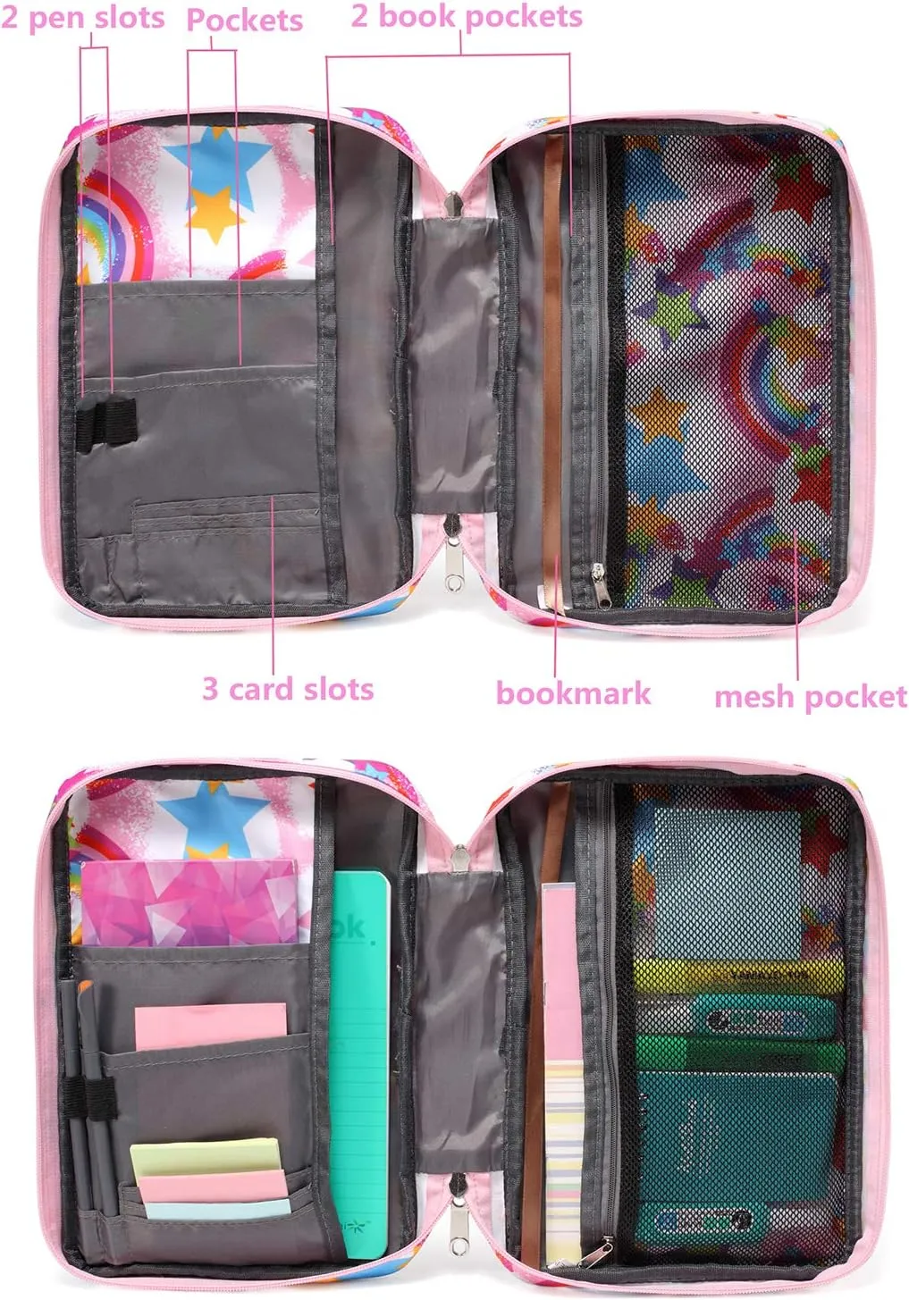 Bible Cover Case Carrier Carrying Bag with Handles for Women Floral Pattern Flower Print