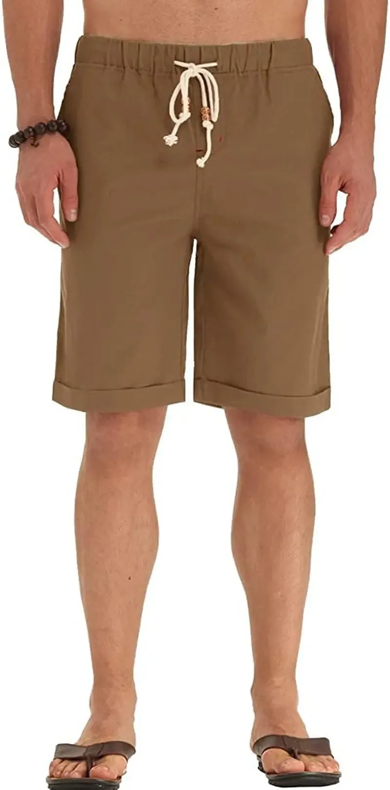 Big Men's Plus Size Linen Drawstring Shorts