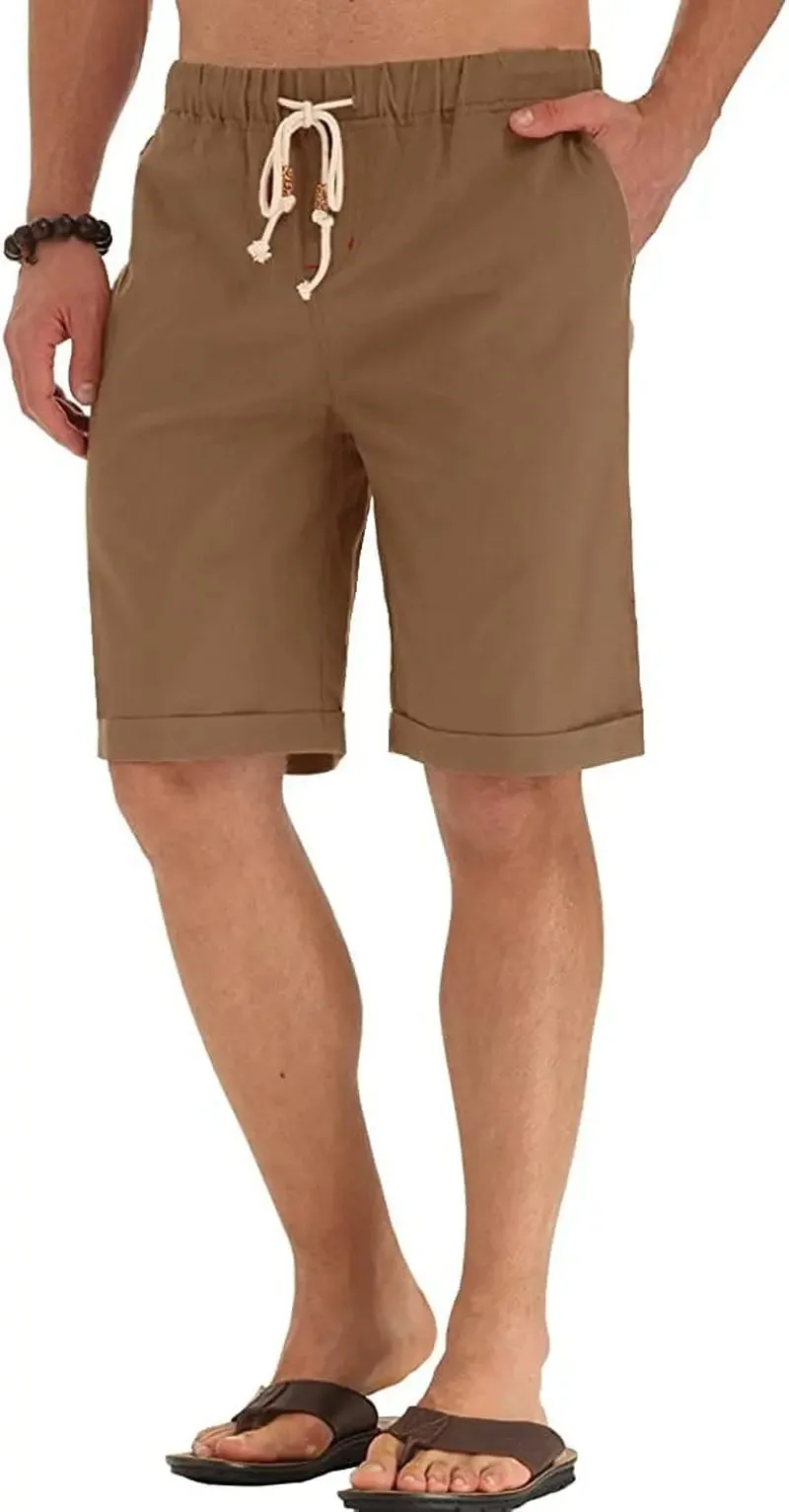 Big Men's Plus Size Linen Drawstring Shorts