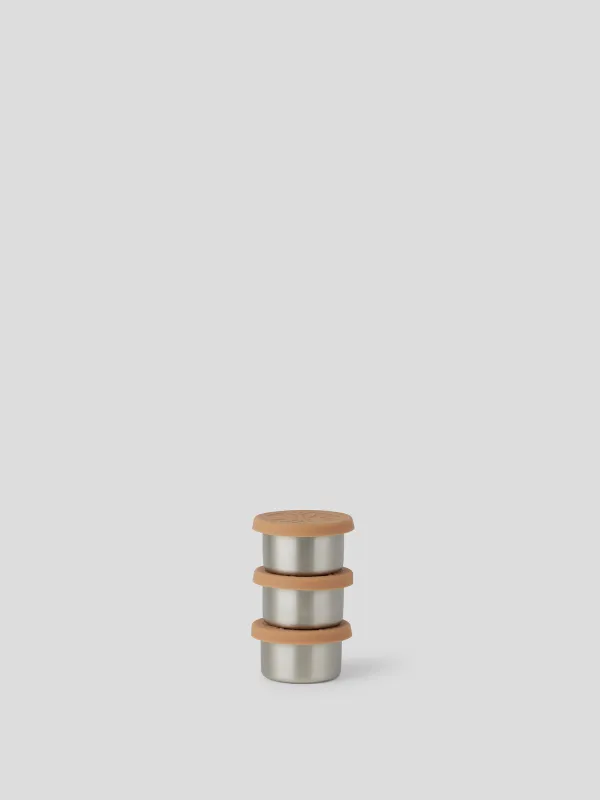 Biscuit - Set of 3 Small Stainless Steel Containers