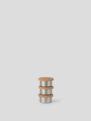 Biscuit - Set of 3 Small Stainless Steel Containers