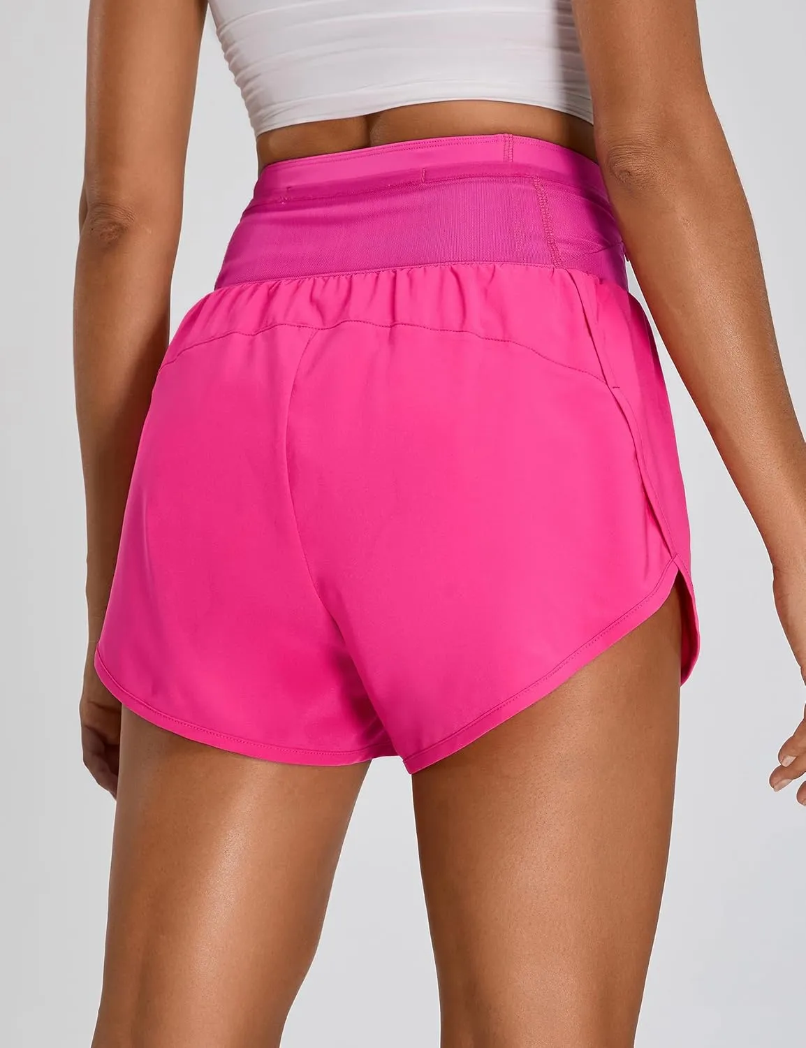 BMJL Womens Running Athletic Shorts Workout Gym Dolphin Elastic Shorts with Waist Mesh Pockets