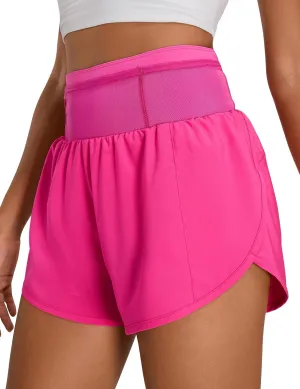 BMJL Womens Running Athletic Shorts Workout Gym Dolphin Elastic Shorts with Waist Mesh Pockets