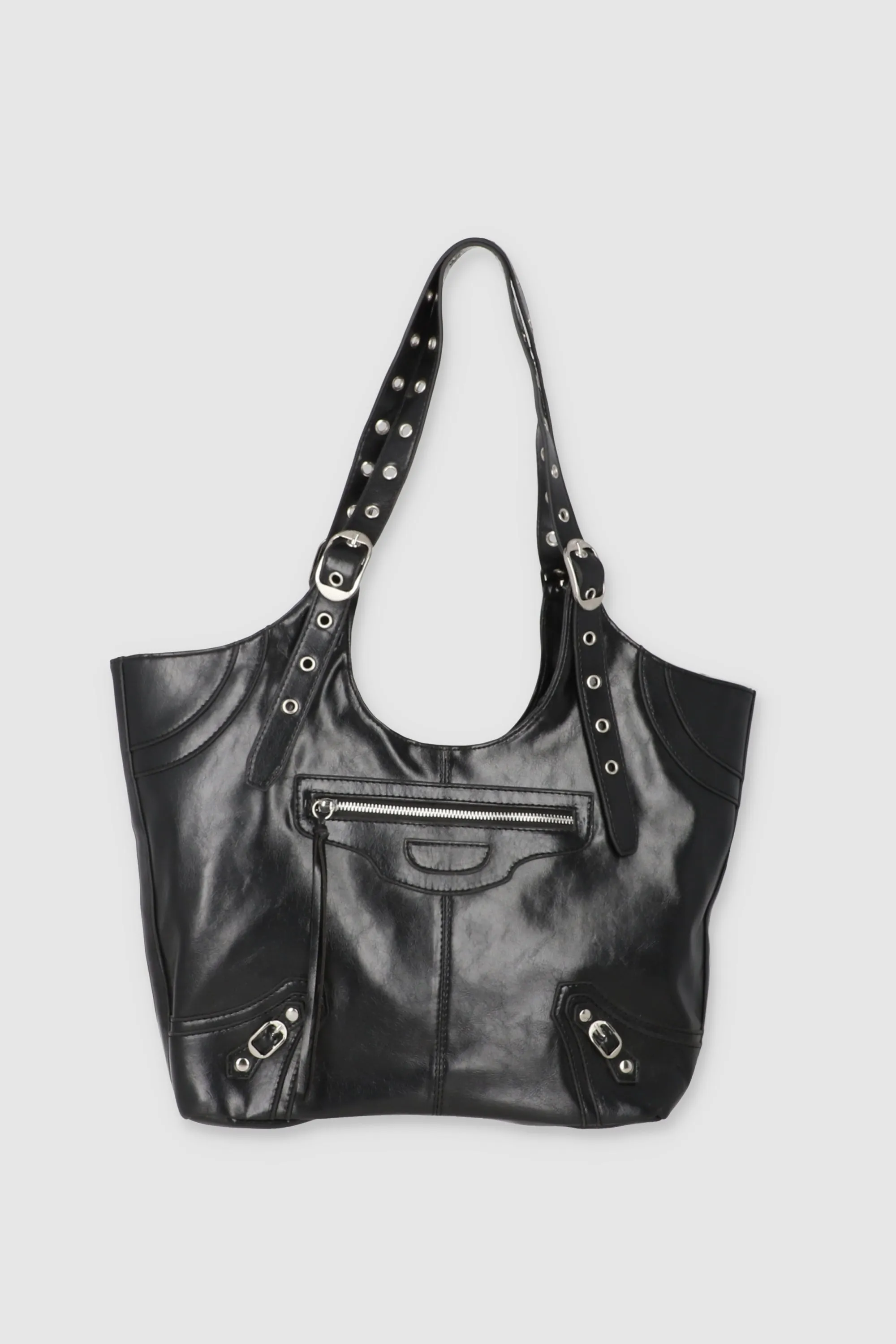Bolsa Midi Efecto Piel Studs
