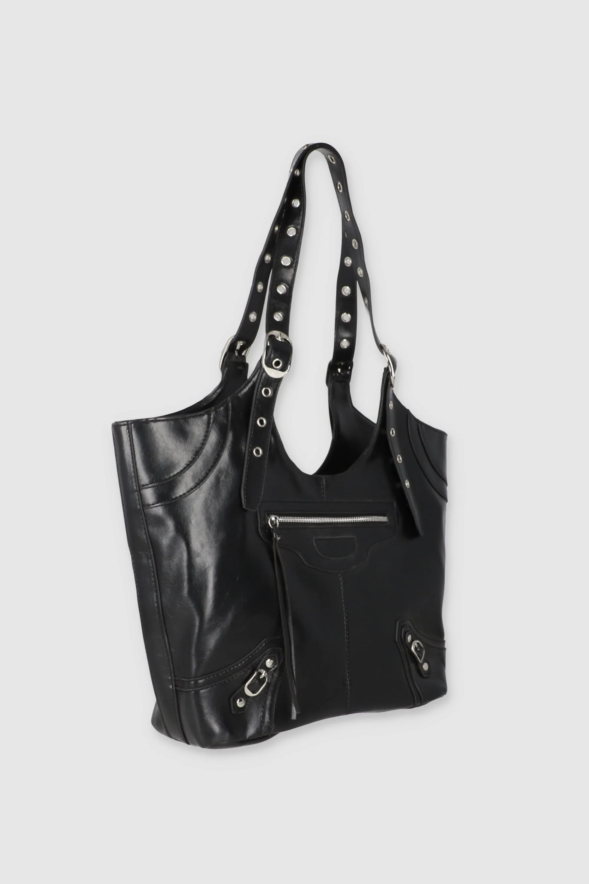 Bolsa Midi Efecto Piel Studs