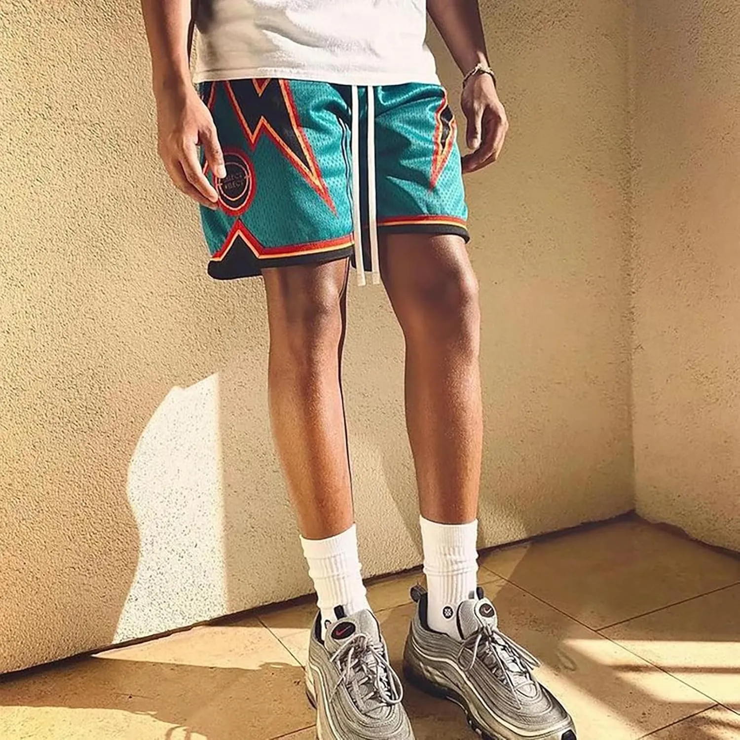 BOOMLEMON Men's Basketball Shorts Gym Training Workout Athletic Shorts Mesh Graphic Print Running Short Pants