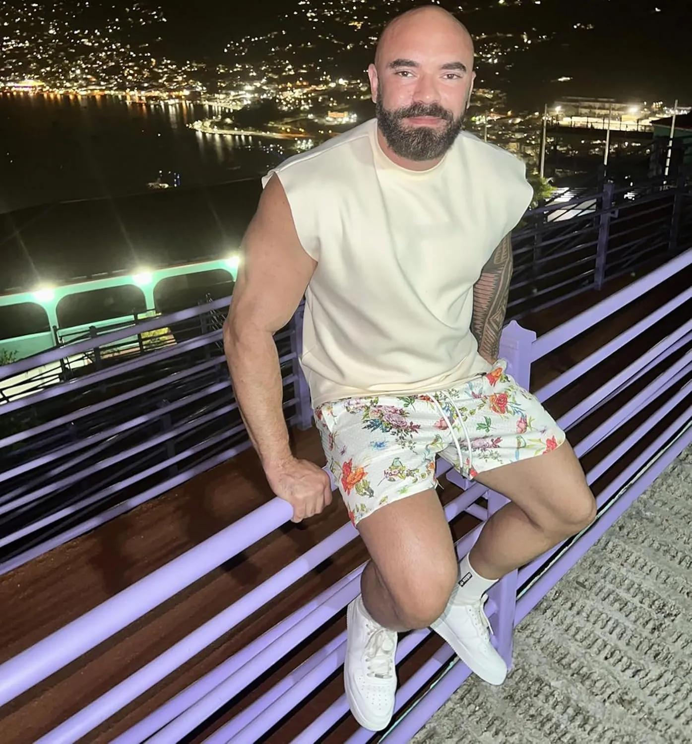 BOOMLEMON Mens Mesh Graphic Print Shorts Casual Fashion Cool Shorts Retro Active Gym Streetwear Short Pants