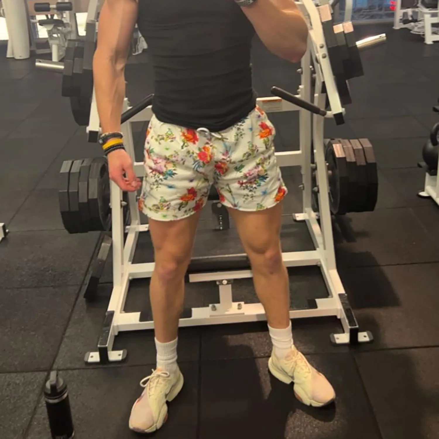BOOMLEMON Mens Mesh Graphic Print Shorts Casual Fashion Cool Shorts Retro Active Gym Streetwear Short Pants