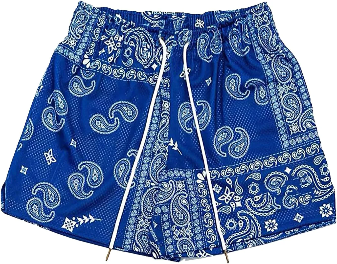 BOOMLEMON Mens Paisley Shorts Mesh Graphic Print Retro Casual Shorts Athletic Gym Basketball Running Short Pants