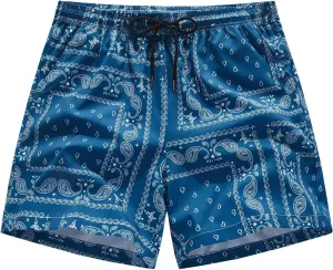BOOMLEMON Men's Retro Paisley Shorts Mesh Print Casual Beach Shorts Athletic Gym Workout Running Short Pants