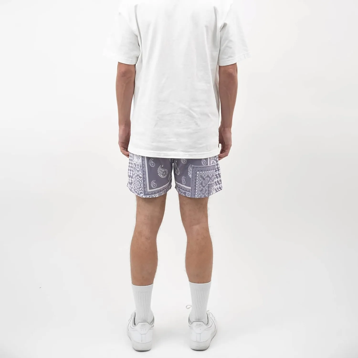 BOOMLEMON Men's Retro Paisley Shorts Mesh Print Casual Beach Shorts Athletic Gym Workout Running Short Pants