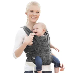 Boppy Baby Carrier - ComfyFit, Heathered Gray, Hybrid Wrap, 3 Carrying Positions, 0m  8-35lbs, Soft Yoga-Inspired Fabric with Integrated Storage Pouch