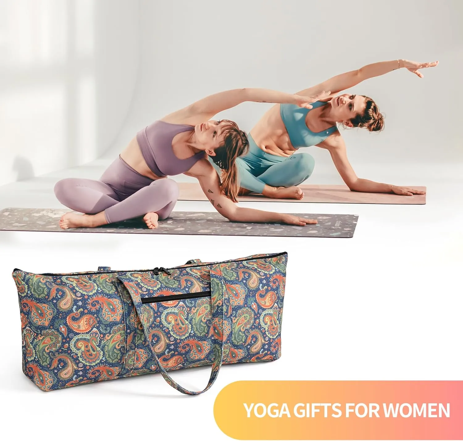 Boulder Bee | Yoga Mat Bag | Large Yoga Mat Carrier with Wet Pocket | Yoga Gifts | Gym Tote Bag for Women