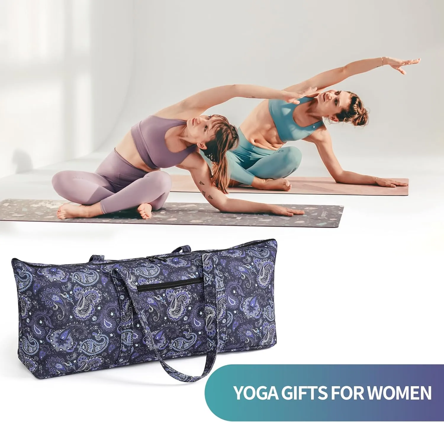 Boulder Bee | Yoga Mat Bag | Large Yoga Mat Carrier with Wet Pocket | Yoga Gifts | Gym Tote Bag for Women