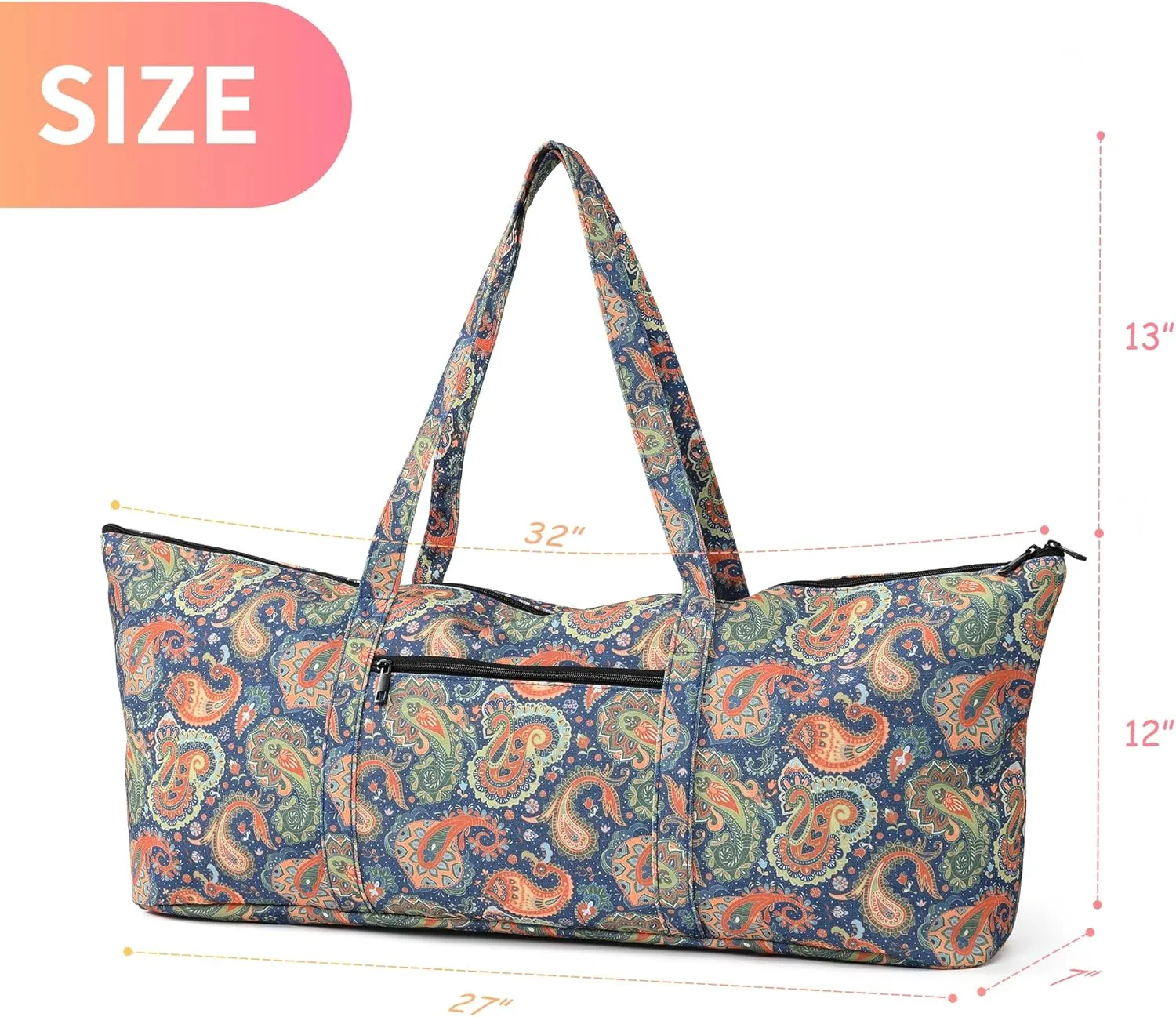 Boulder Bee | Yoga Mat Bag | Large Yoga Mat Carrier with Wet Pocket | Yoga Gifts | Gym Tote Bag for Women