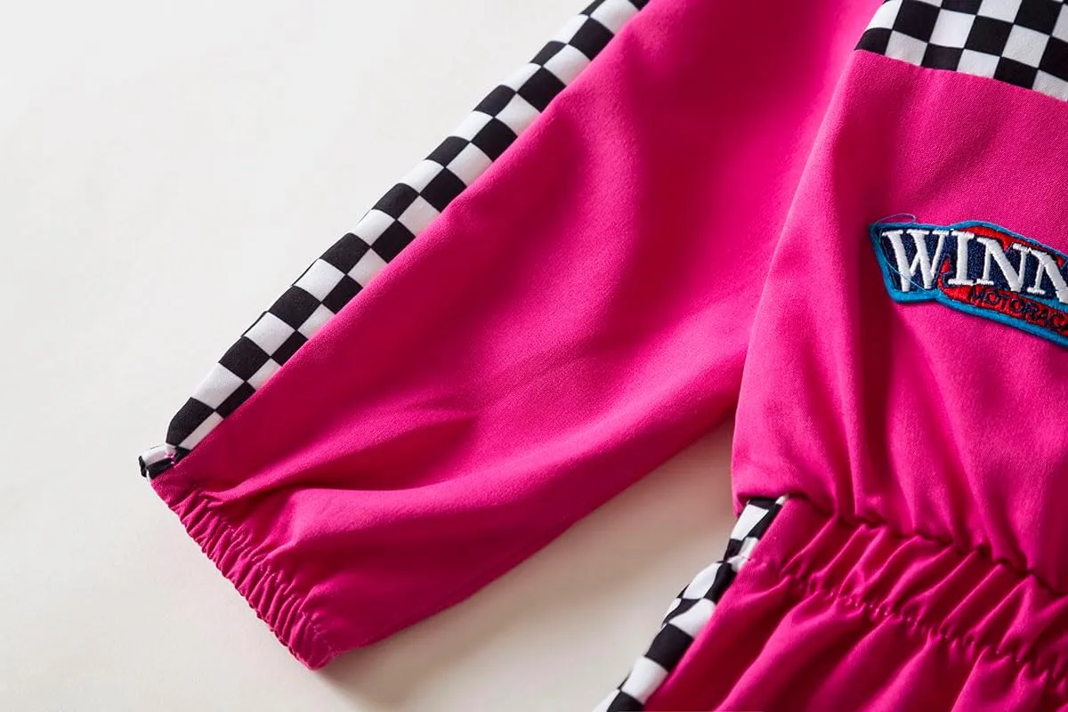 Boy Girl Kid Racer Uniform Costume Kids Racing Jumpsuits Race Car Driver Suit