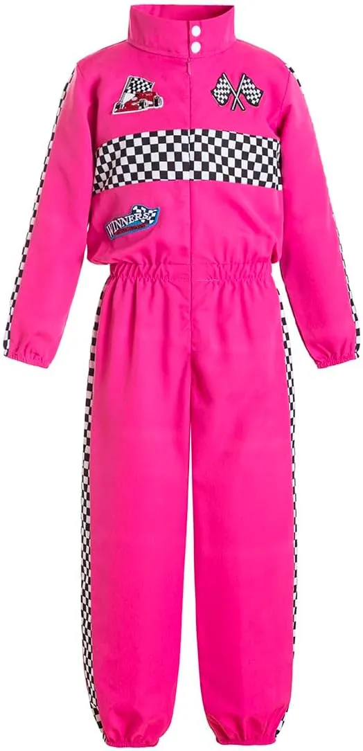 Boy Girl Kid Racer Uniform Costume Kids Racing Jumpsuits Race Car Driver Suit