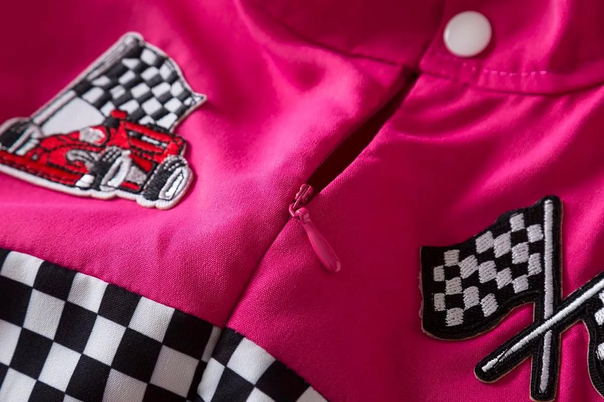 Boy Girl Kid Racer Uniform Costume Kids Racing Jumpsuits Race Car Driver Suit