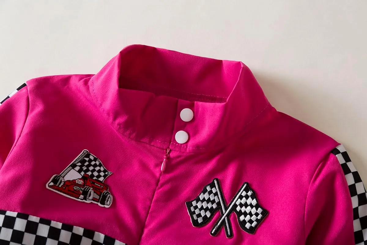 Boy Girl Kid Racer Uniform Costume Kids Racing Jumpsuits Race Car Driver Suit