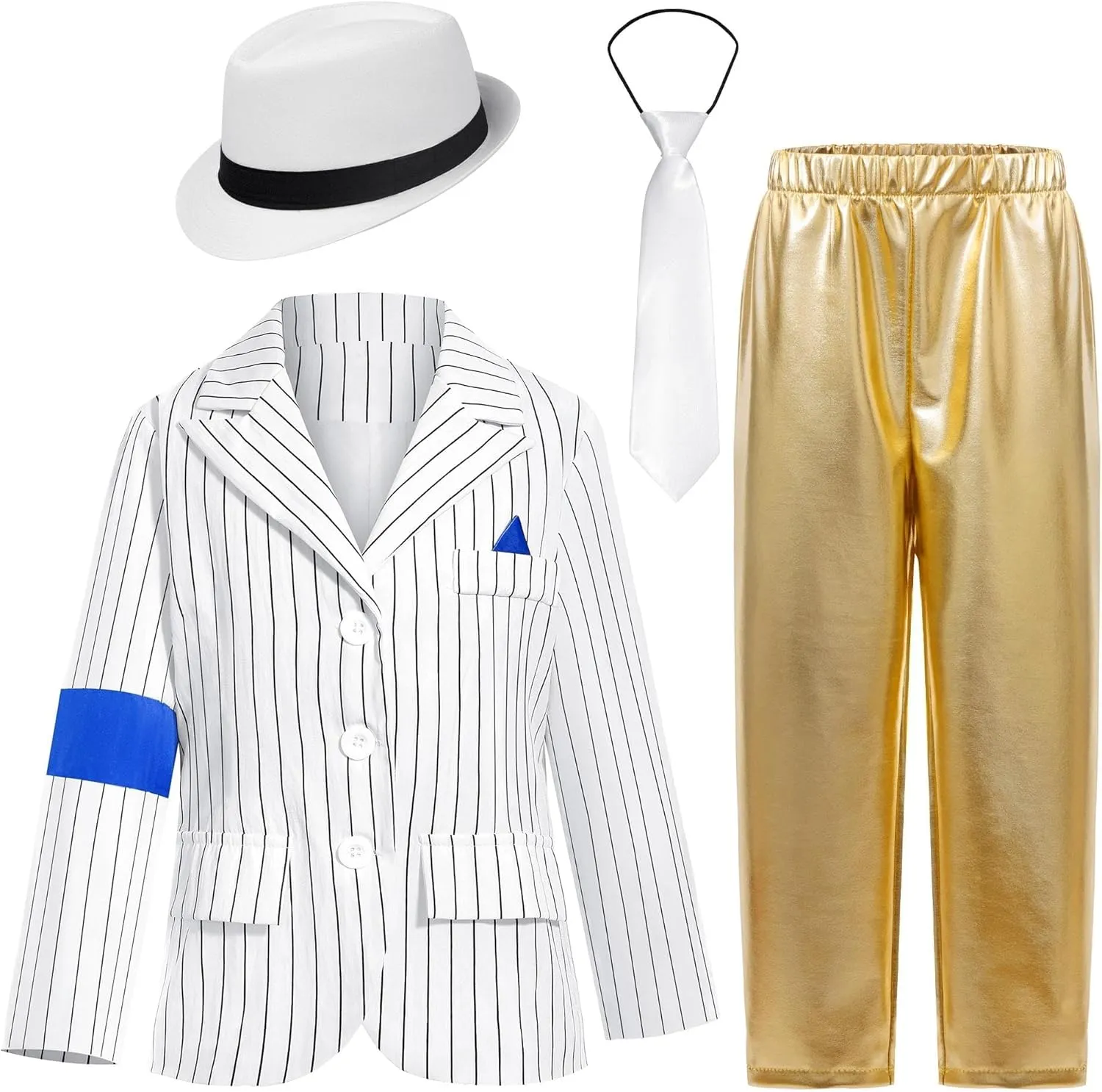 Boys Dance Star Costume Kids 80s 90s Pop Star Stage Outfits Halloween Party Dress Up