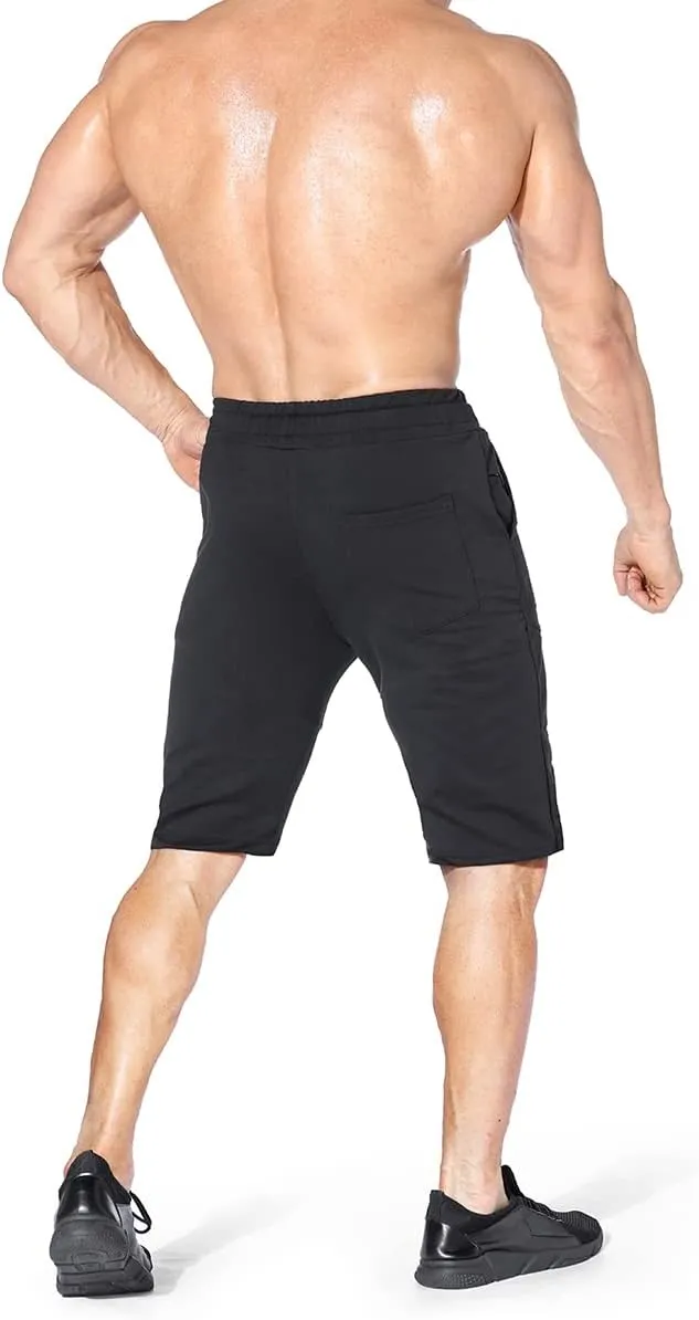 BROKIG Mens Thighs Mesh Gym Workout Shorts, Bodybuilding Slim Athletic Running Shorts for Men with Zipper Pockets