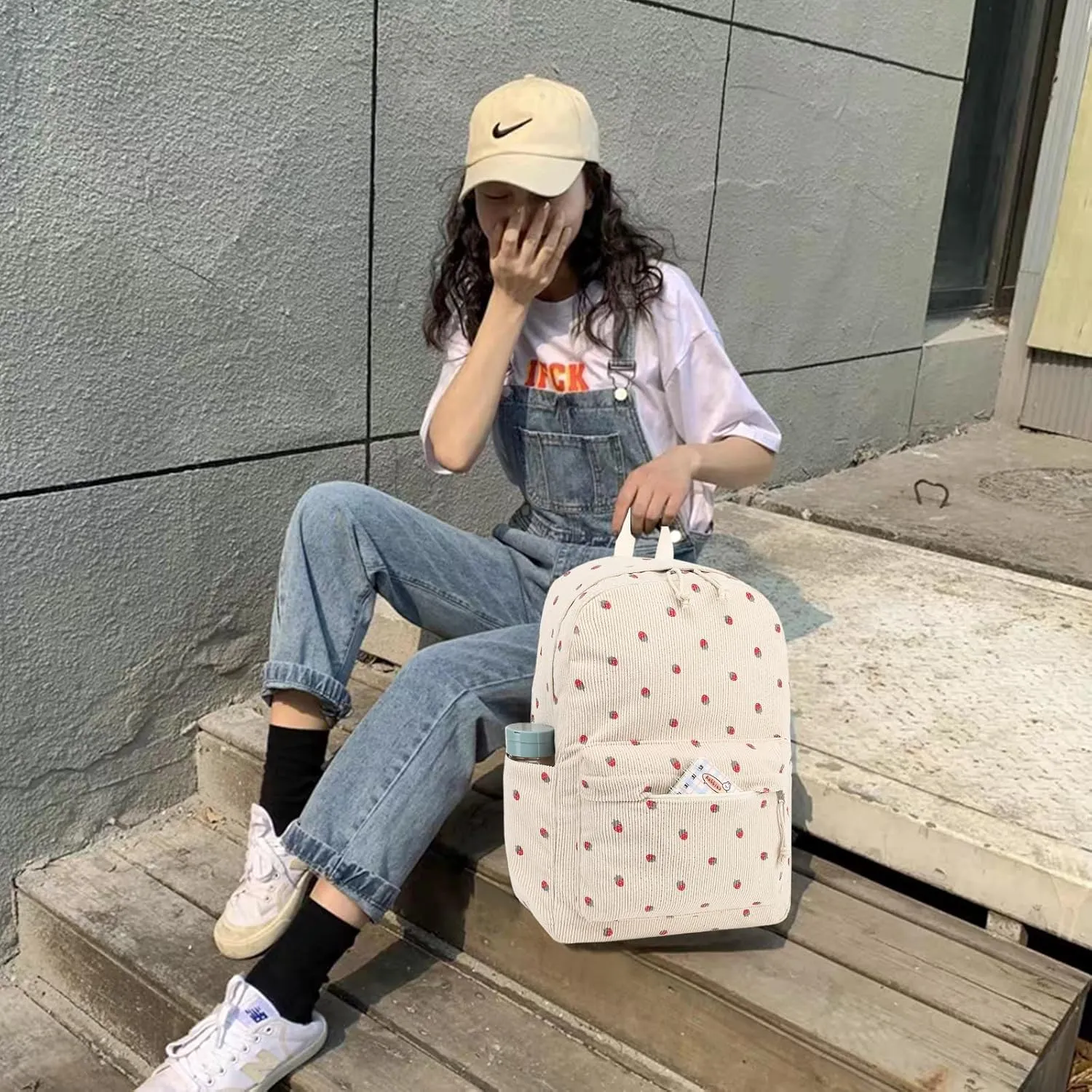 BTOOP School Backpack for Teens Large Corduroy Bookbag Lightweight Girls Boys Casual High School College 17 inch Laptop Travel Bag