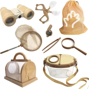 Bug Catcher for Kids Explorer Kit Kids Bug Catching Kit, Bug Catcher Kit for Kid with Binoculars, Magnifying Glass, Butterfly Kit for Aged 3  (Brown)
