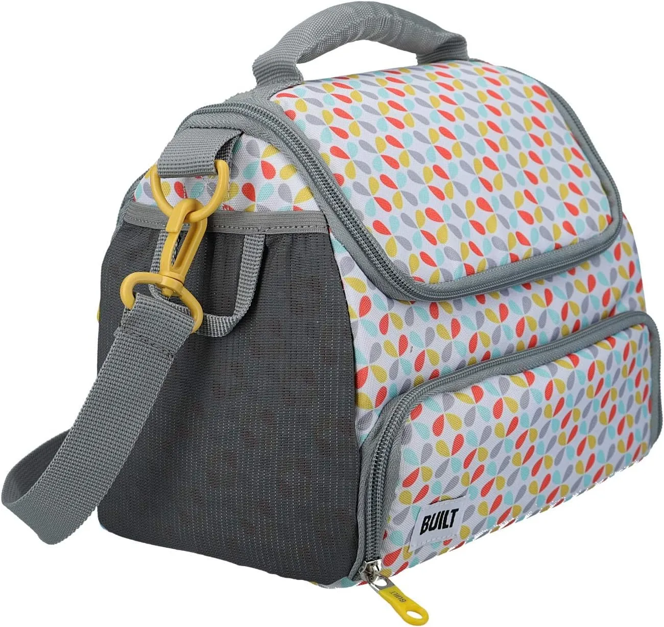 Built Insulated Lunch Bag with 'The Stylist' Design, Polyester, Grey/White, 11.5 x 17 x 24 cm