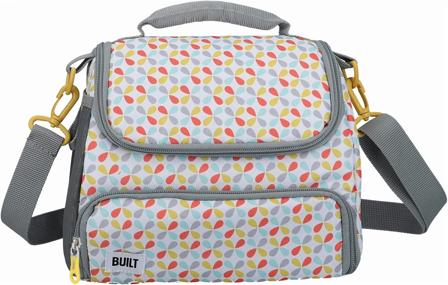 Built Insulated Lunch Bag with 'The Stylist' Design, Polyester, Grey/White, 11.5 x 17 x 24 cm