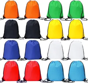 Bulk Drawstring Bags, Polyester Draw String Bags, Gym Sports Cinch Bag Drawstring Backpack for Women Men