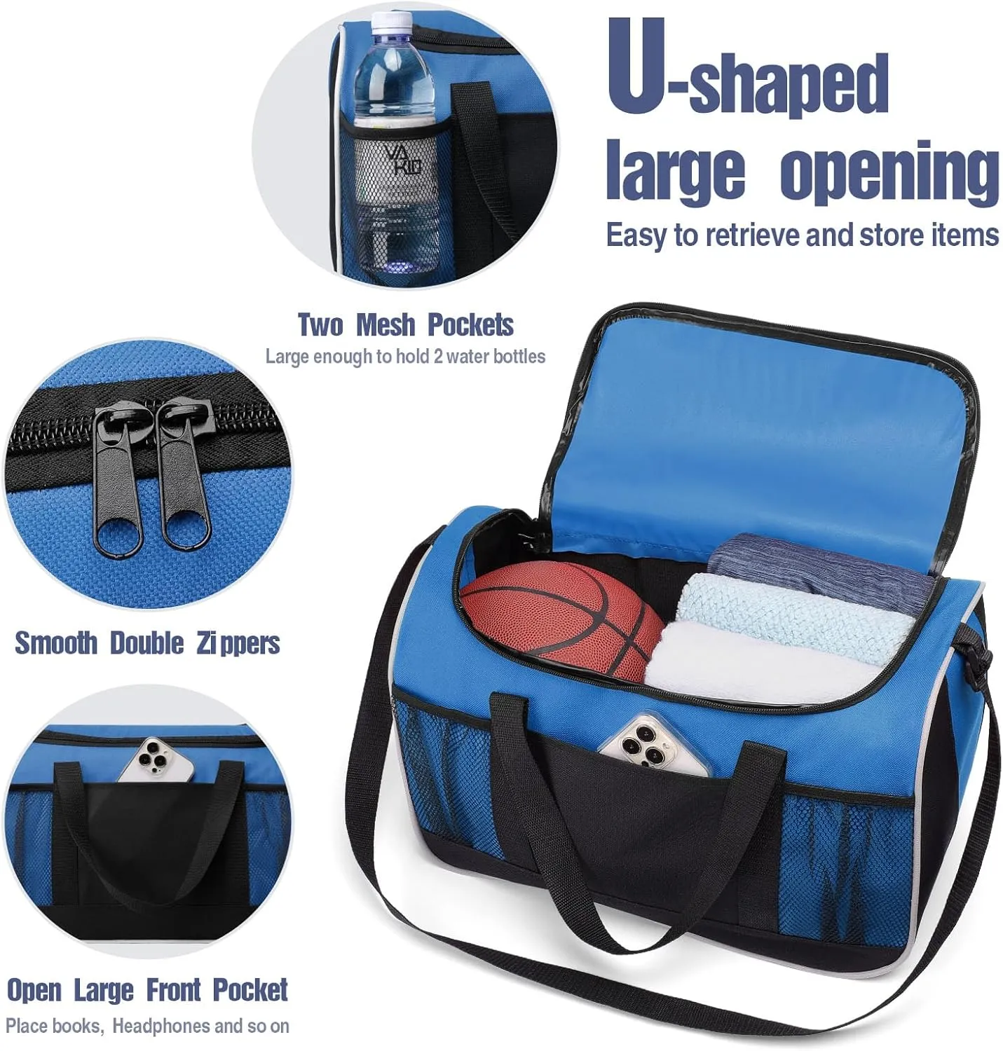 BuyAgain Duffle Bag, 17" Small Travel Carry On Sport Duffel Gym Bag.
