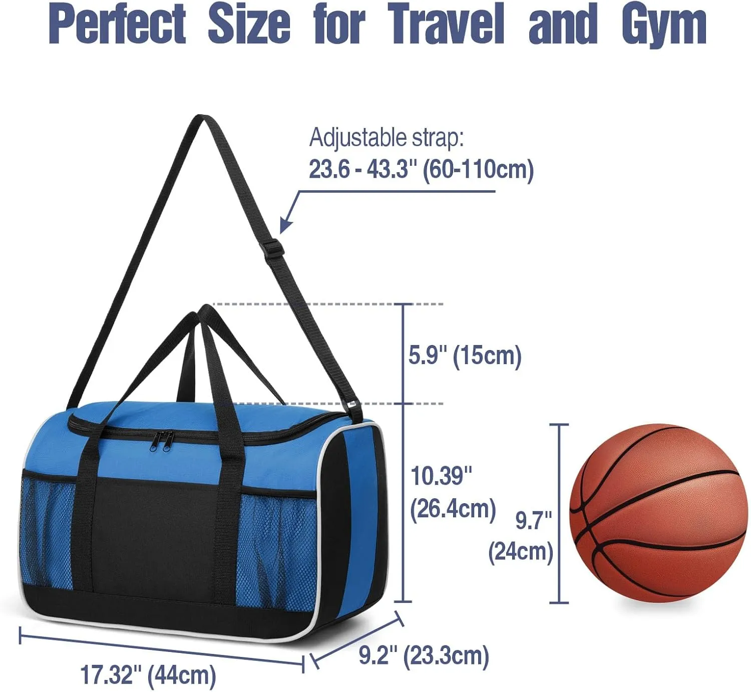BuyAgain Duffle Bag, 17" Small Travel Carry On Sport Duffel Gym Bag.