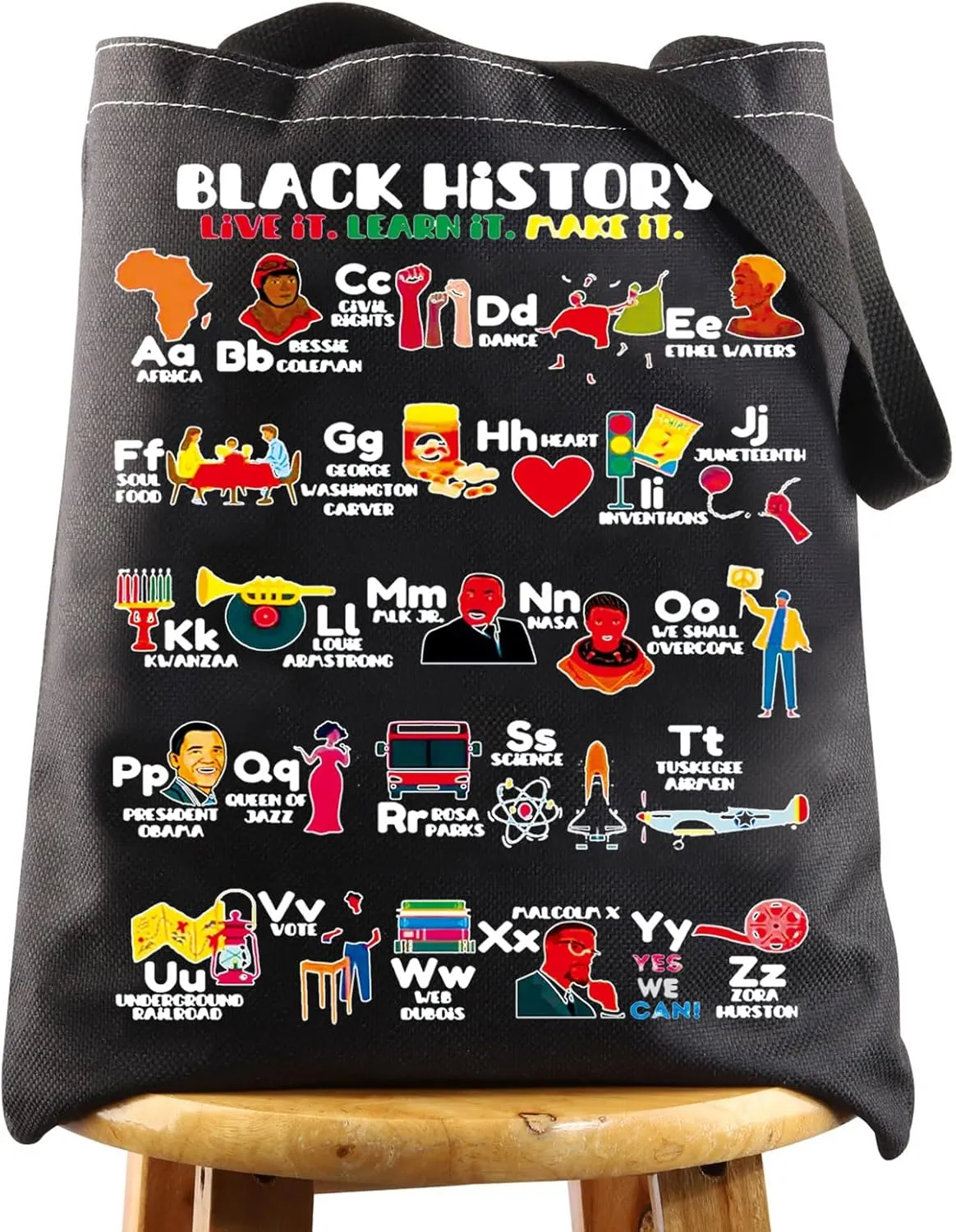 BWKTOP Black History Month Tote Bag - African Girls Bag Gifts