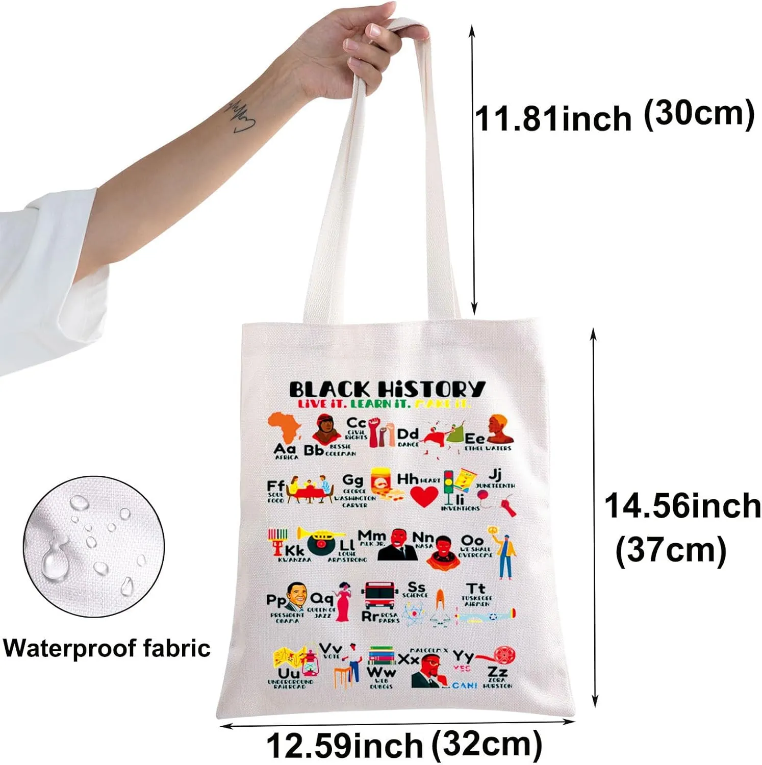 BWKTOP Black History Month Tote Bag - African Girls Bag Gifts