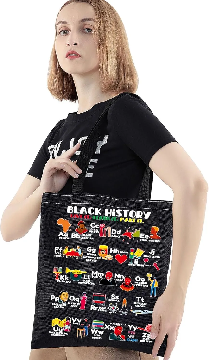BWKTOP Black History Month Tote Bag - African Girls Bag Gifts