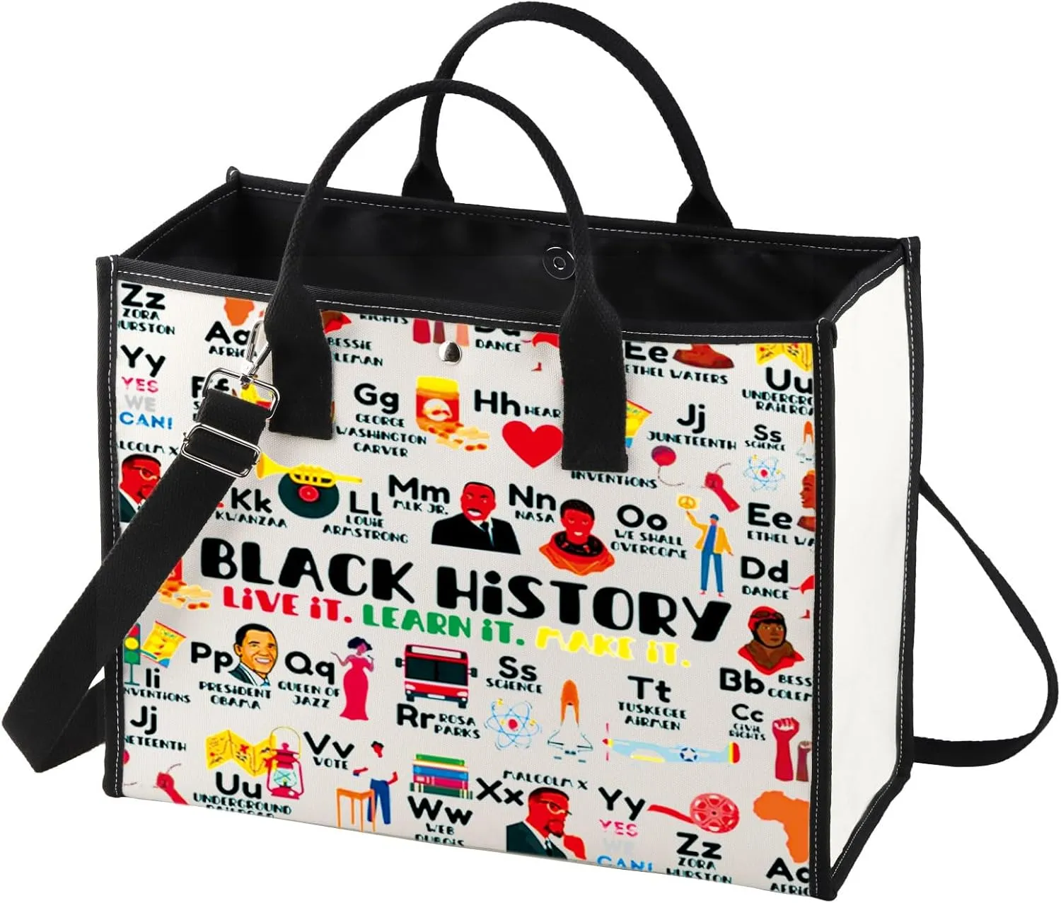 BWKTOP Black History Month Tote Bag - African Girls Bag Gifts