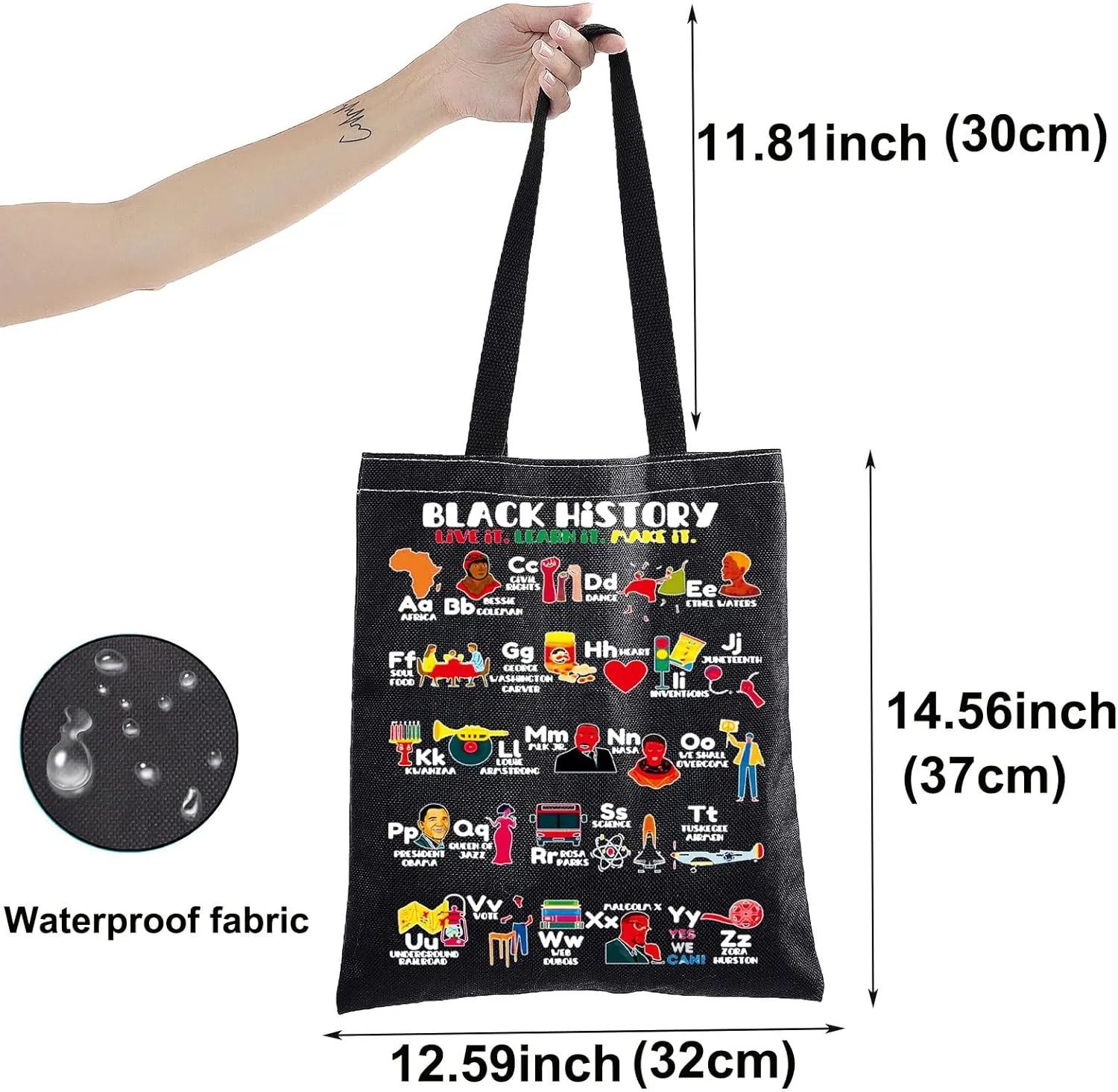 BWKTOP Black History Month Tote Bag - African Girls Bag Gifts