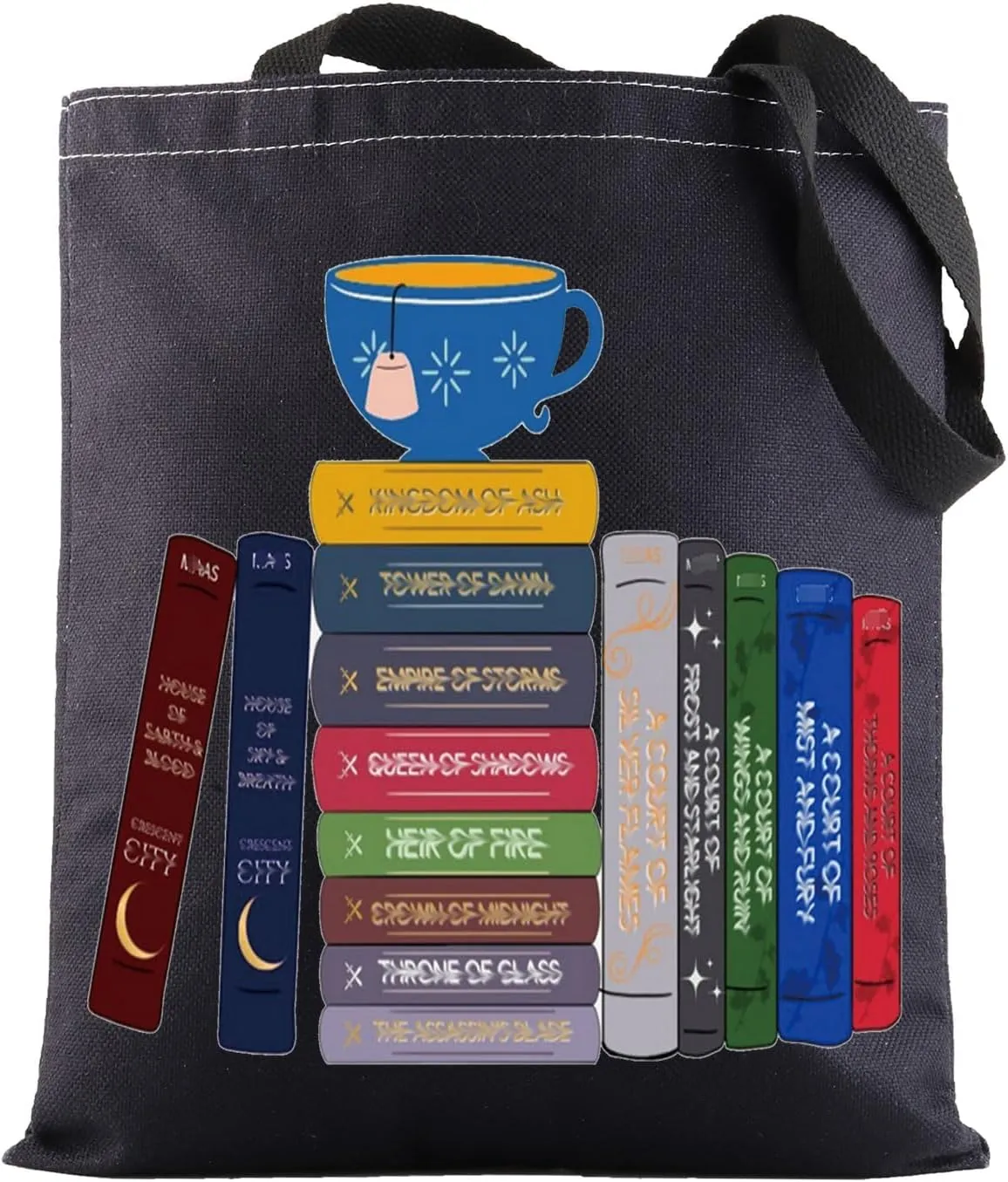 BWWKTOP Bookworm Canvas Tote Bag Night Book Gifts Readers Shoulder Bag Bookish Merchandise