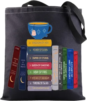BWWKTOP Bookworm Canvas Tote Bag Night Book Gifts Readers Shoulder Bag Bookish Merchandise