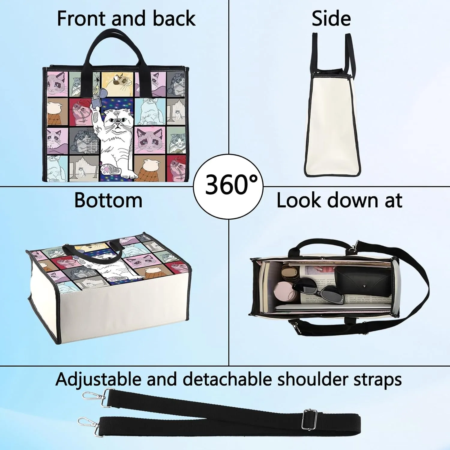 BWWKTOP Cat Tour Tote Bag Singer Concert Inspired Gifts Singer Concert Tour Gifts Music Inspired Shoulder Bag