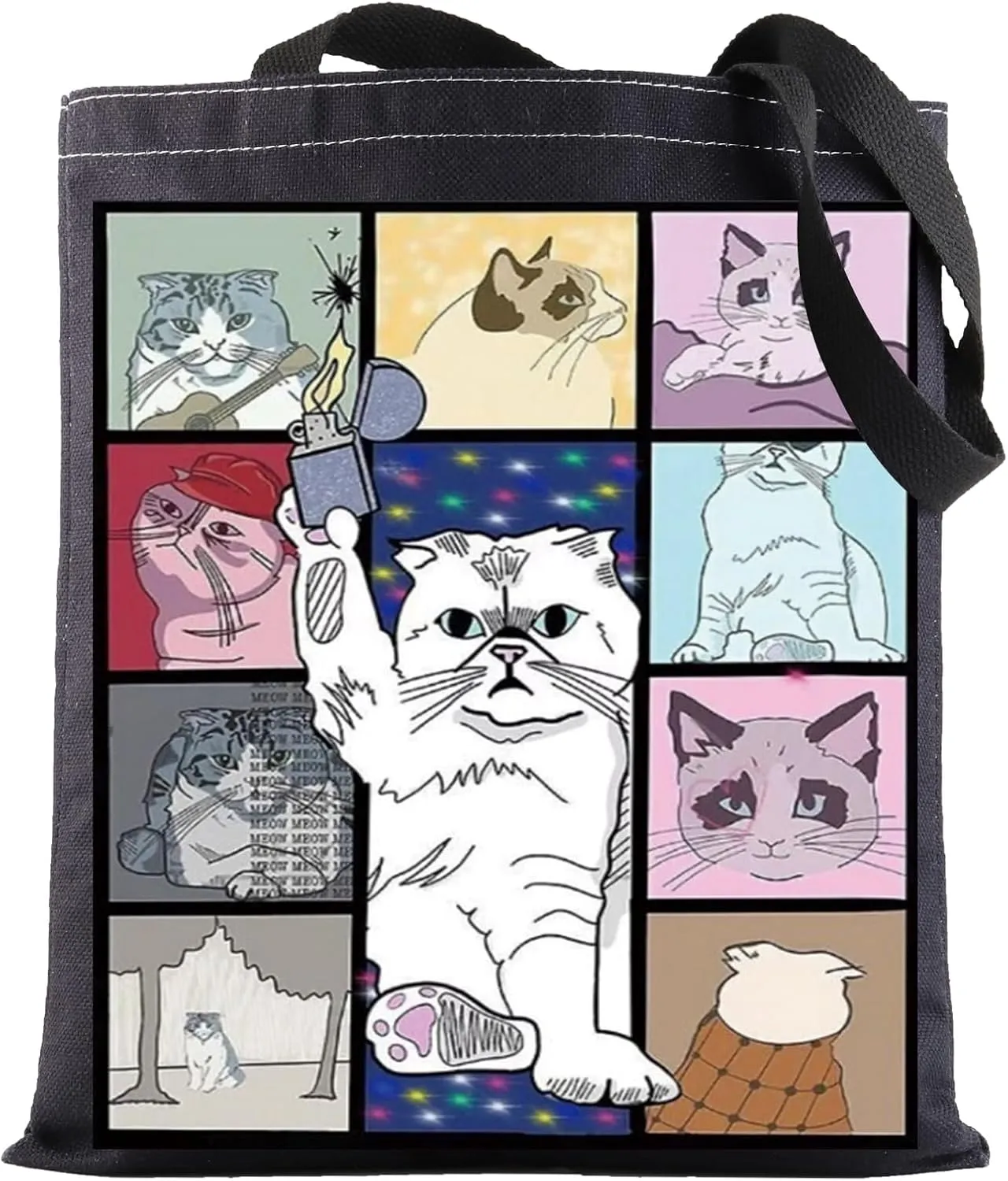 BWWKTOP Cat Tour Tote Bag Singer Concert Inspired Gifts Singer Concert Tour Gifts Music Inspired Shoulder Bag
