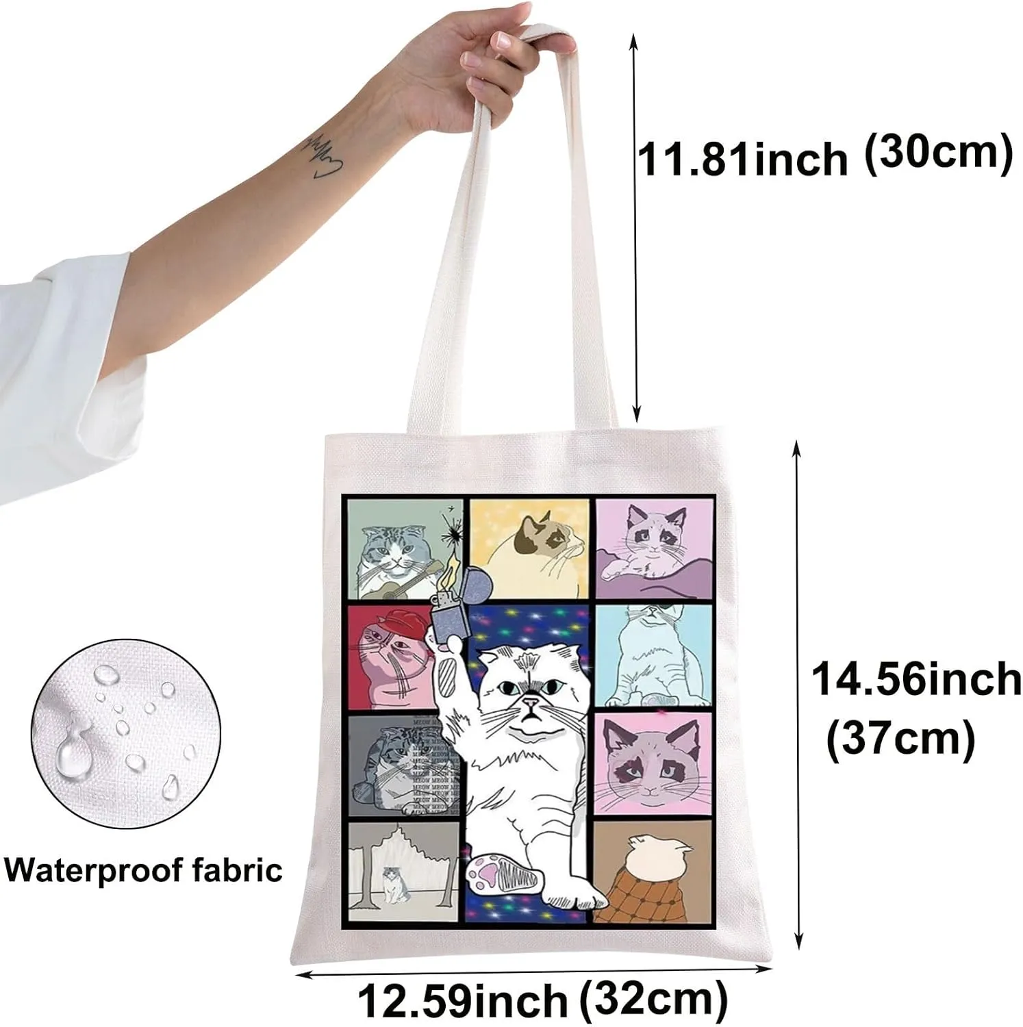 BWWKTOP Cat Tour Tote Bag Singer Concert Inspired Gifts Singer Concert Tour Gifts Music Inspired Shoulder Bag
