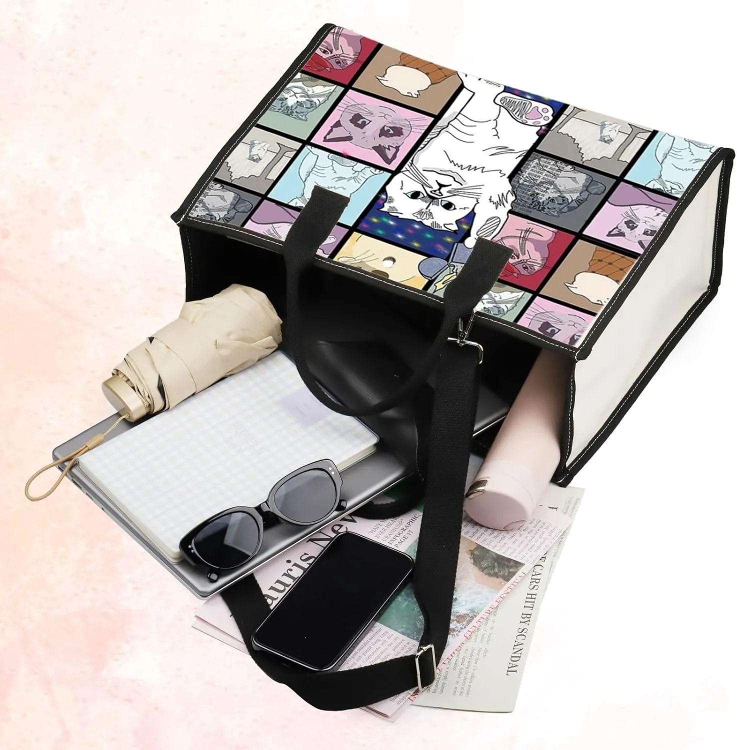 BWWKTOP Cat Tour Tote Bag Singer Concert Inspired Gifts Singer Concert Tour Gifts Music Inspired Shoulder Bag