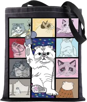 BWWKTOP Cat Tour Tote Bag Singer Concert Inspired Gifts Singer Concert Tour Gifts Music Inspired Shoulder Bag